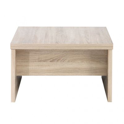 Table basse carré réhaussable et extensible décor bois clair - SOFYA