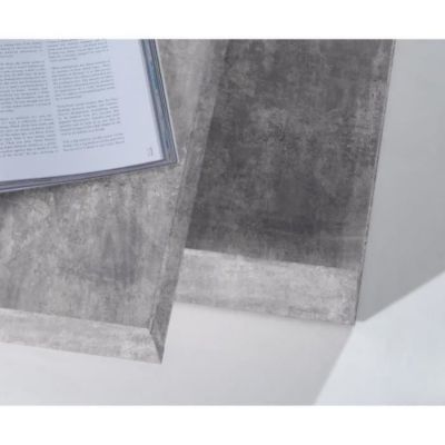 Table basse carree pivotante - Panneau de particules - Decor beton gris clair - Classique - L 78 x P 78 x H 35,4 cm - COFFEE
