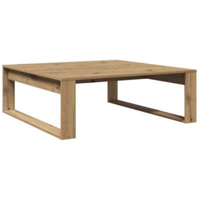 Table basse chêne artisanal 100x100x35 cm bois d'ingénierie vidaXL