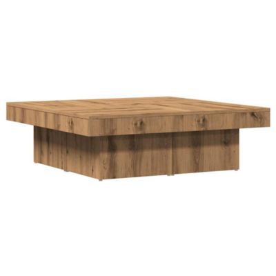 Table basse chêne artisanal 90x90x28 cm bois d'ingénierie vidaXL