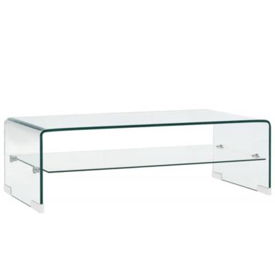 Table basse Clair 98x45x31 cm Verre trempé vidaXL