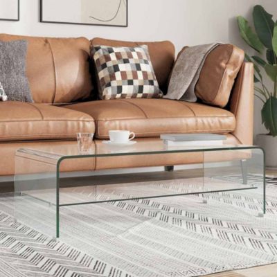 Table basse Clair 98x45x31 cm Verre trempé vidaXL