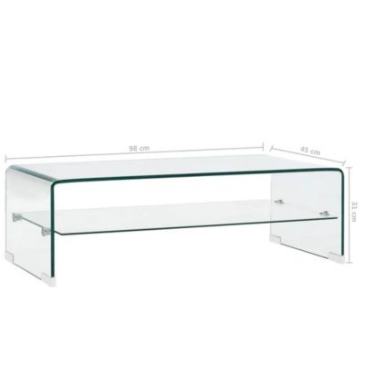 Table basse Clair 98x45x31 cm Verre trempé vidaXL