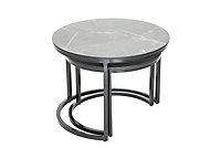 Table basse Clipperton en aluminium et verre ⌀60 x H.60cm noir