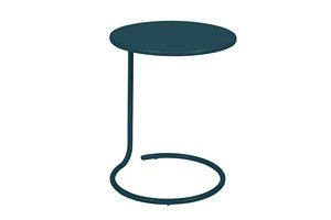 Table basse COOLSIDE en acier coloris Bleu Acapulco Ø.42 x H.54 cm