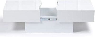 Table Basse coulissante rectangulaire Bois Blanc