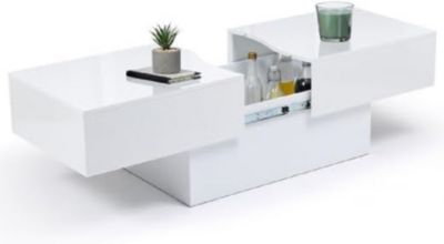 Table Basse coulissante rectangulaire Bois Blanc