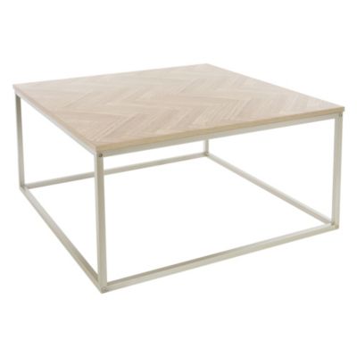 Table basse d'appoint carrée 80x80x40 cm aspect chêne panneau particules laminé