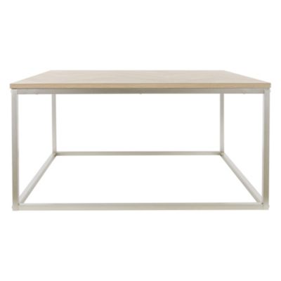 Table basse d'appoint carrée 80x80x40 cm aspect chêne panneau particules laminé