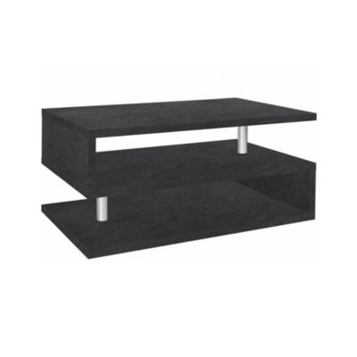 Table basse Dcambias, Table basse de salon, Meuble de rangement bas, Table basse, 90x55h41 cm, Ardoise