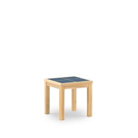 Table basse de jardin 45x45 en bois et céramique bleue - Bisbal