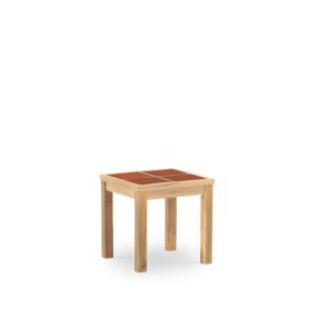 Table basse de jardin 45x45 en bois et céramique terracotta - Bisbal