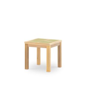 Table basse de jardin 45x45 en bois et céramique vert clair - Bisbal