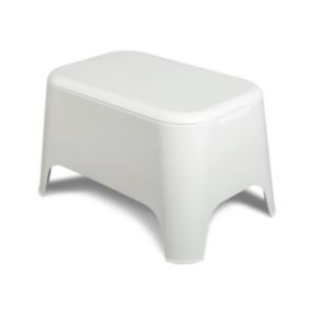 Table basse de jardin 59x 39x 36cm Blanche Avec couvercle Extérieur / Intérieur TOOMAX