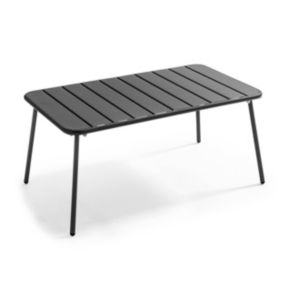 Table basse de jardin acier gris anthracite 90 x 50 cm Palavas  Oviala