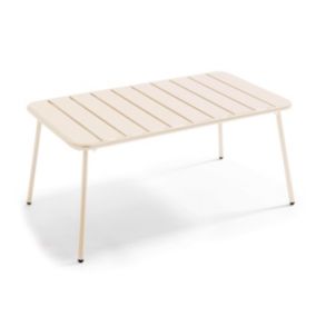 Table basse de jardin acier ivoire 90 x 50 cm Palavas  Oviala