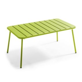 Table basse de jardin acier vert 90 x 50 cm Palavas  Oviala