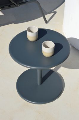 Table basse de jardin aluminium Pop gris Arcane H.44 cm