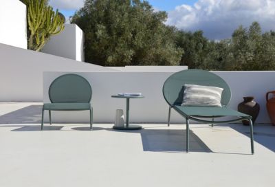 Table basse de jardin aluminium Pop vert Arcane H.44 cm