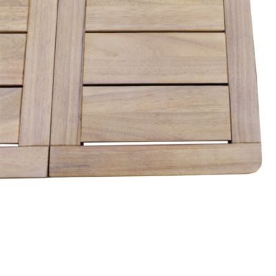 Table basse de jardin avec trous pour parasol carré bois d'acacia GoodHome Riveo
