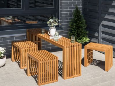 Table basse de jardin BELLANO 150 cm 35 cm Acacia Marron