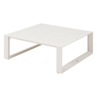 Table basse de jardin carrée "Allure" avoine 97 x 97 x 37cm en aluminium - Hespéride