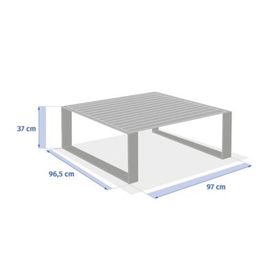 Table basse de jardin carrée "Allure" avoine 97 x 97 x 37cm en aluminium - Hespéride