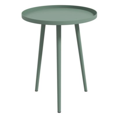 Table basse de jardin d'appoint design scandinave dia. 40 x 50H cm acier époxy