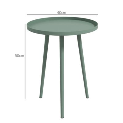Table basse de jardin d'appoint design scandinave dia. 40 x 50H cm acier époxy