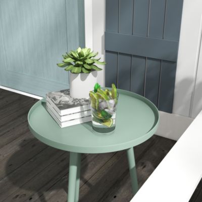 Table basse de jardin d'appoint design scandinave dia. 40 x 50H cm acier époxy