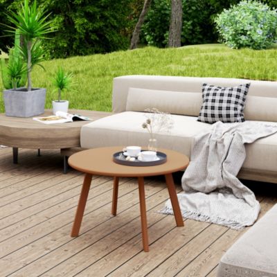 Table basse de jardin d'appoint style nordique dia. 70 x 42H cm métal époxy