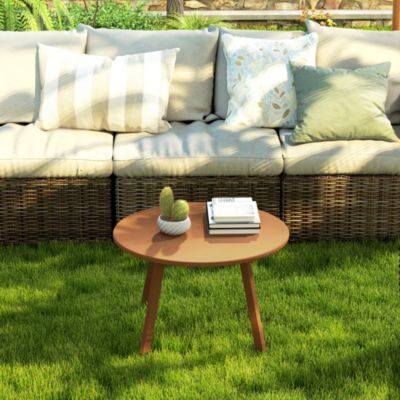 Table basse de jardin d'appoint style nordique dia. 70 x 42H cm métal époxy