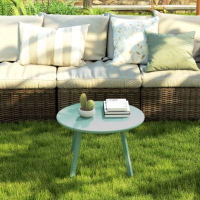 Table basse de jardin d'appoint style nordique dia. 70 x 42H cm métal époxy