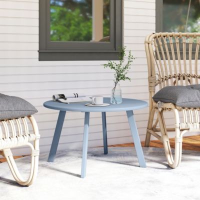 Table basse de jardin d'appoint style nordique dia. 70 x 42H cm métal époxy