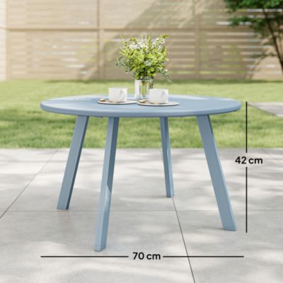 Table basse de jardin d'appoint style nordique dia. 70 x 42H cm métal époxy
