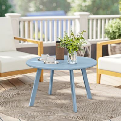 Table basse de jardin d'appoint style nordique dia. 70 x 42H cm métal époxy