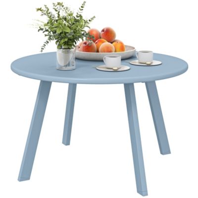 Table basse de jardin d'appoint style nordique dia. 70 x 42H cm métal époxy