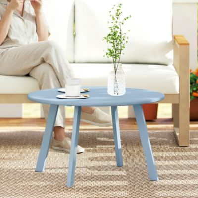 Table basse de jardin d'appoint style nordique dia. 70 x 42H cm métal époxy
