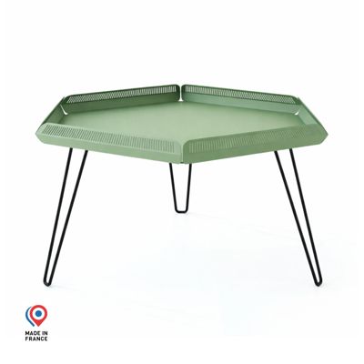 Table basse de jardin en Acier - Céleste - vert