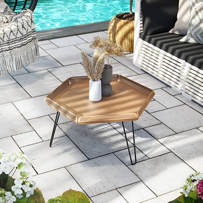 Table basse de jardin en Acier - Céleste - vert