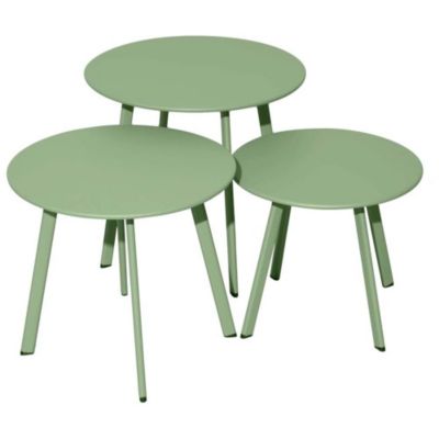 Table basse de jardin en acier Massai 45 cm Vert light