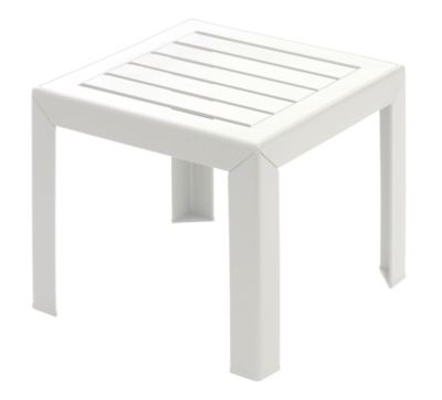 Table basse de jardin en résine Grosfillex Miami 41 x 41 cm blanc
