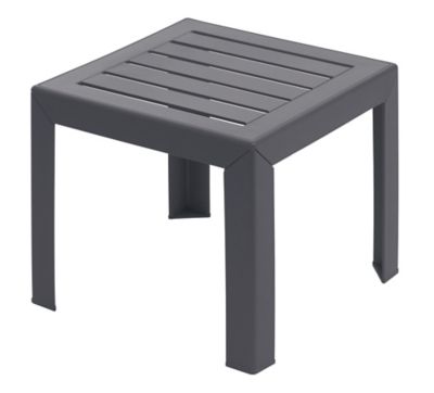 Table basse de jardin Miami en résine de synthèse coloris anthracite L.40 x l.40 x H.35 cm