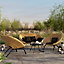 Table basse de jardin Morillo en acier coloris noir Ø.70 x H.40 cm