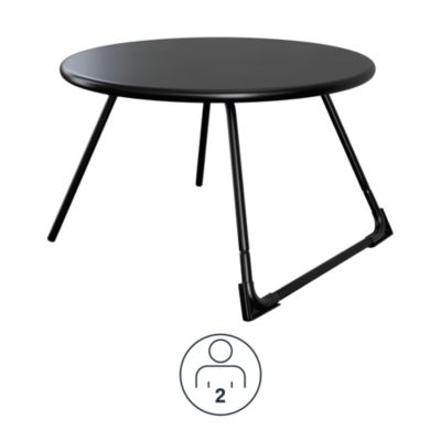 Table basse de jardin Morillo en acier coloris noir Ø.70 x H.40 cm