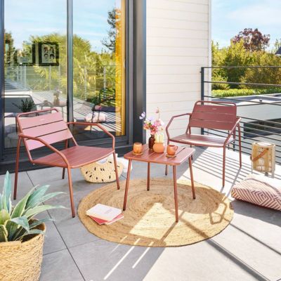 Table basse de jardin Phuket 45x45cm acajou - Hespéride