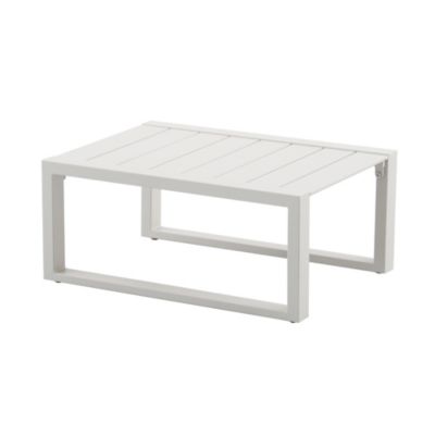 Table basse de jardin rectangulaire en aluminium beige L.67,5 x l.50 x H.30 cm