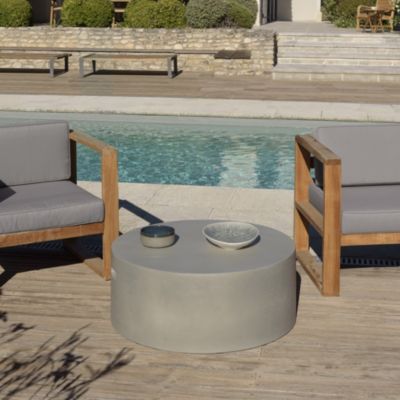 Table basse de jardin ronde béton D79 cm