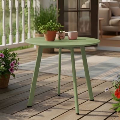 Table basse de jardin ronde en acier amande ProLoisirs Massai ø50 cm
