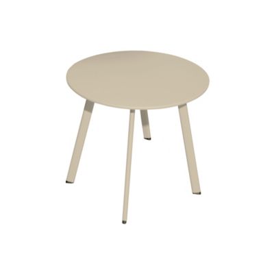 Table basse de jardin ronde en acier crème ProLoisirs Massai ø40 cm